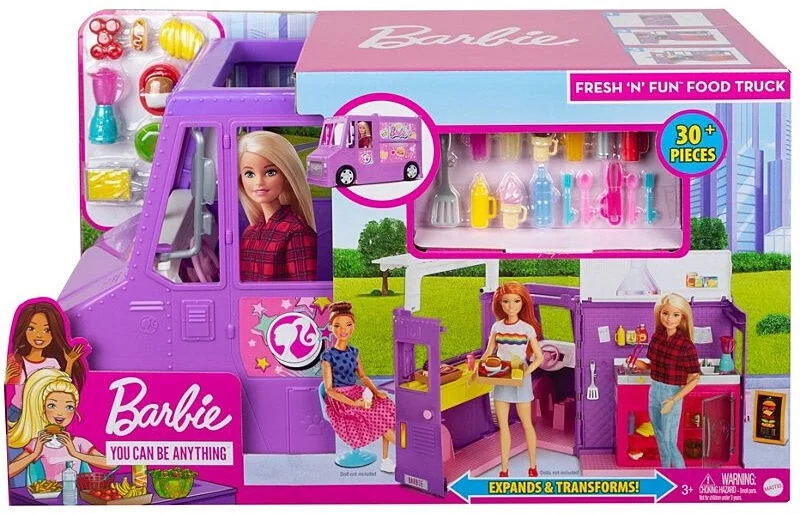 Žaislinis automobilis Mattel Barbie Food Truck GMW07
