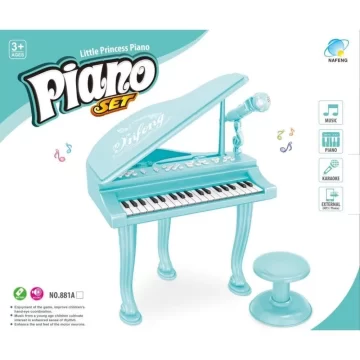 Pianinas su kėdute mėtų spalvos - Toys Plius