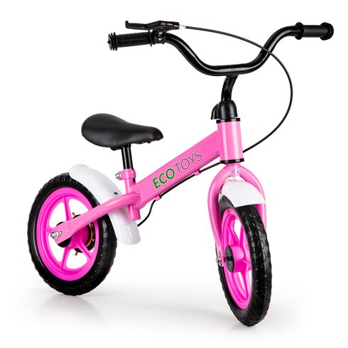 Balansinis dviratukas rožinis su rankiniu stabdžiu