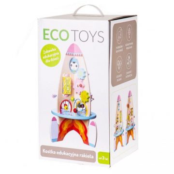 Medinis edukacinis žaislas-raketa EcoToys 8in1 - Toys Plius