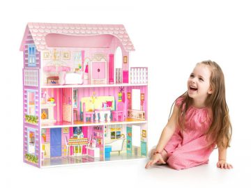 Medinis lėlių namelis su baldais - Toys Plius
