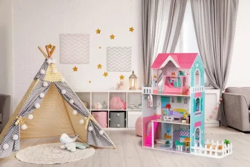 Medinis lėlių namelis su priedais - Toys Plius