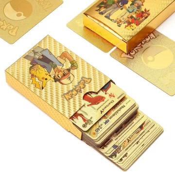 Pokemon kortos 56 vnt., auksinė kolekcija Gx Rare V serijos Vmax Rares, atsparios vandeniui - Toys Plius