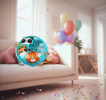 Folinis balionas su gyvūnėliais - Toys Plius