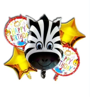 Folinių balionų puokštė ,,Zebras” - Toys Plius