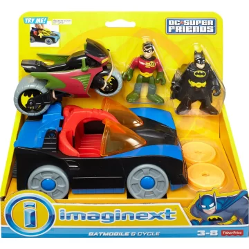 Veiksmo figūrėlių rinkinys Imaginext DC Super Friends Batmobile & Cycle - Toys Plius