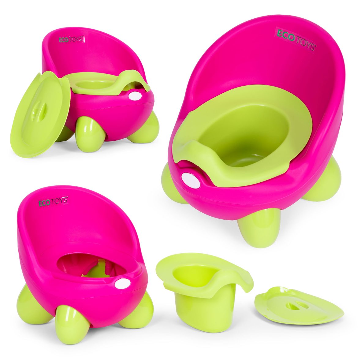 Naktipuodis EcoToys rožinė- žalia spalva