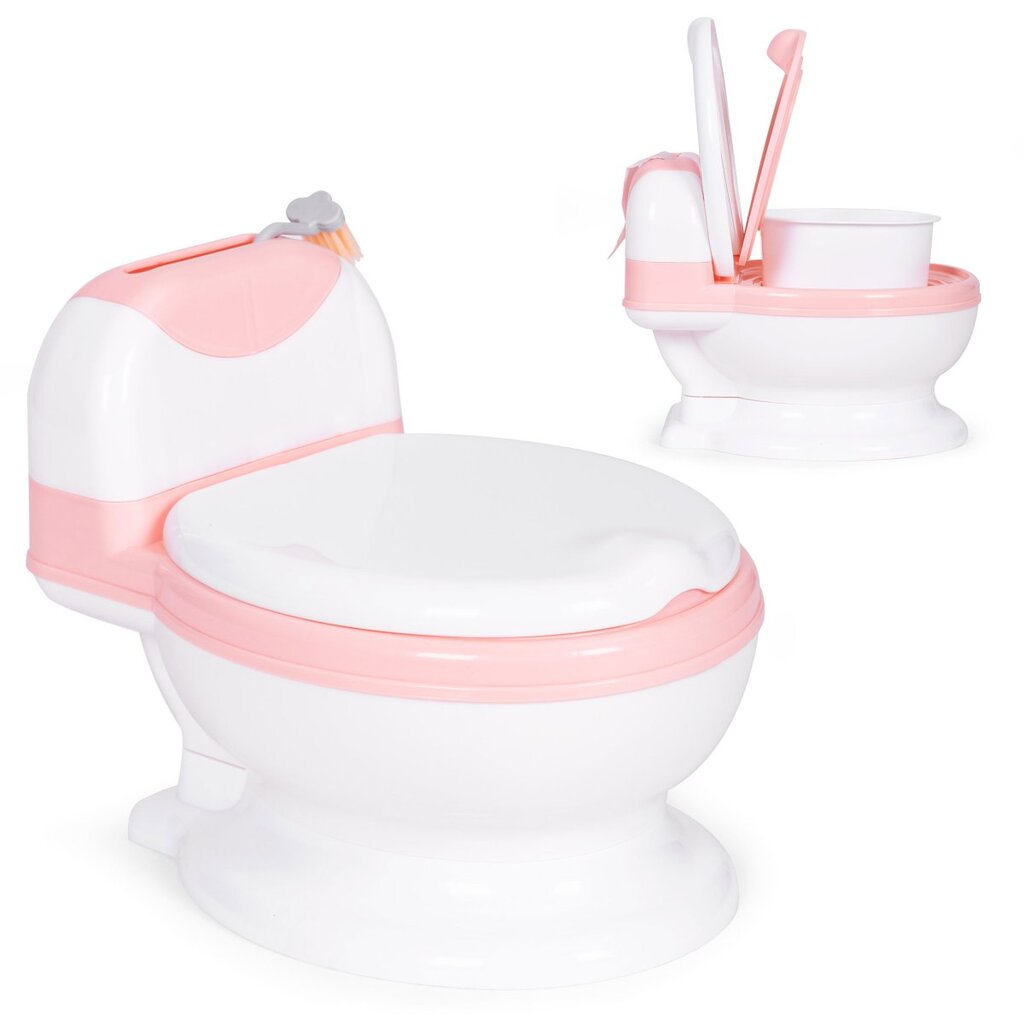 Naktipuodis EcoToys, balta/rožinė, 33 cm x 41 cm x 29 cm