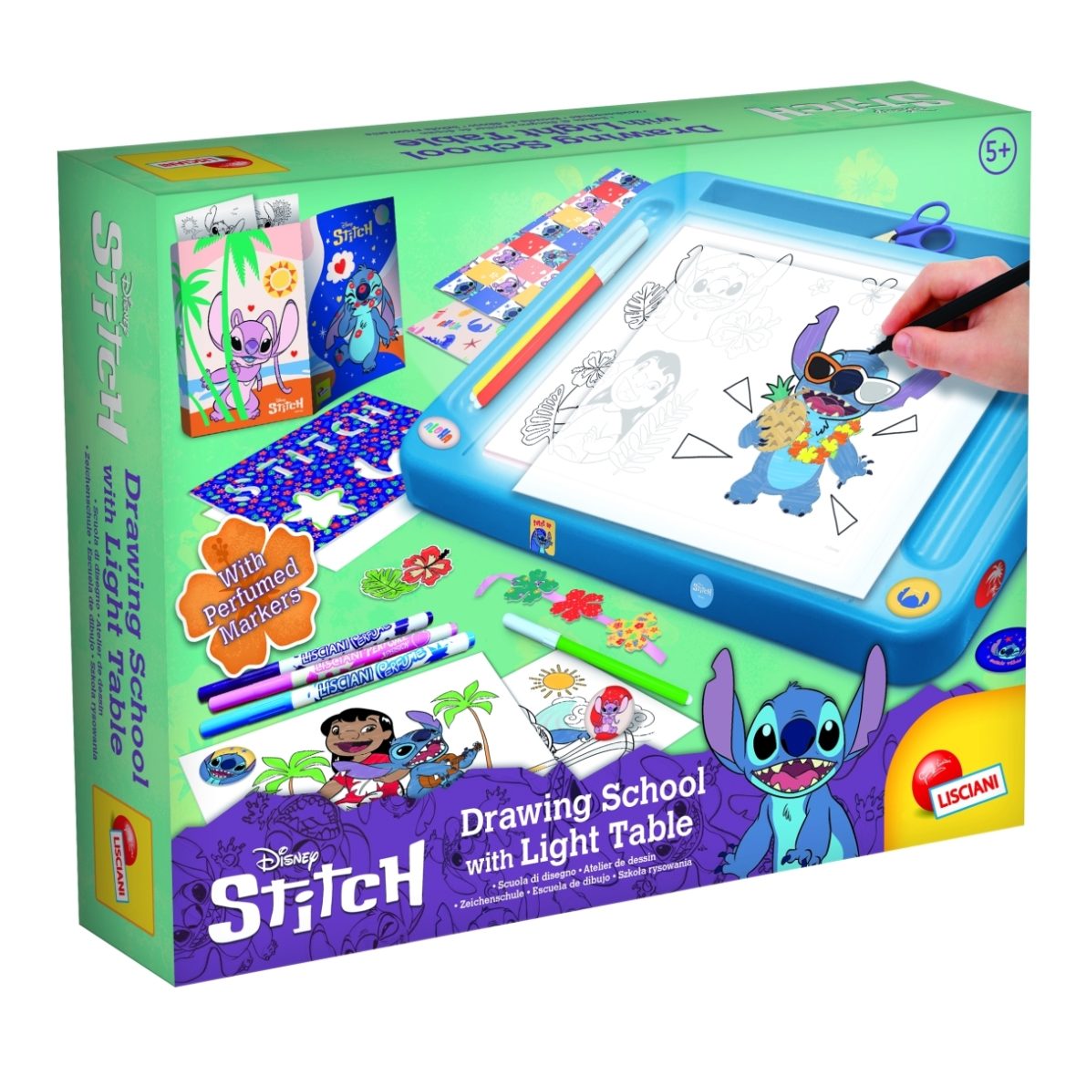 STITCH piešimo rinkinys su šviečiančia lenta