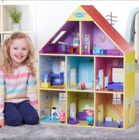 PEPPA PIG didelis medinis namas su 25 priedais