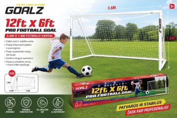 GOALZ Profesionalūs futbolo vartai (3,6 × 1,8 m) - Toys Plius