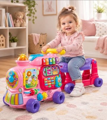 VTech ABC traukinukas-vaikštynė su važiuojamąja mašina ir žaidimų centru - Toys Plius