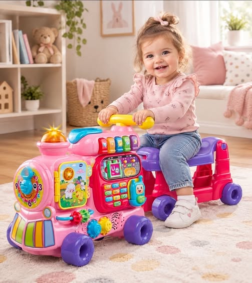 VTech ABC traukinukas-vaikštynė su važiuojamąja mašina ir žaidimų centru